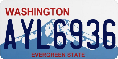 WA license plate AYL6936