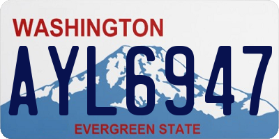 WA license plate AYL6947