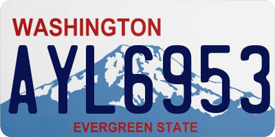 WA license plate AYL6953