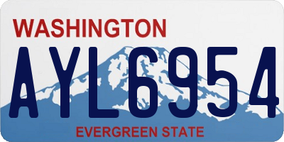 WA license plate AYL6954
