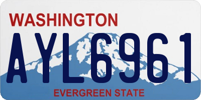 WA license plate AYL6961