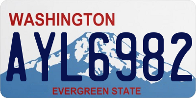 WA license plate AYL6982