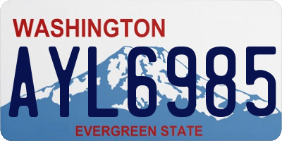 WA license plate AYL6985