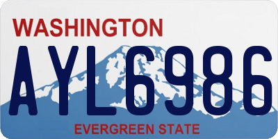 WA license plate AYL6986