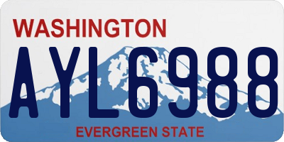 WA license plate AYL6988