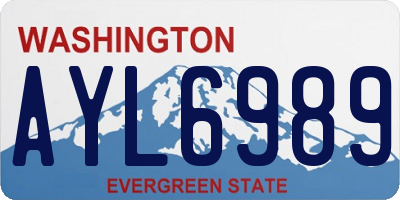 WA license plate AYL6989