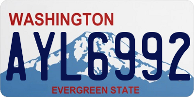 WA license plate AYL6992