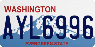 WA license plate AYL6996
