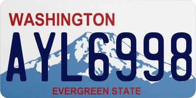 WA license plate AYL6998