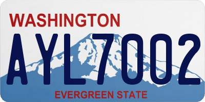 WA license plate AYL7002