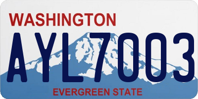 WA license plate AYL7003