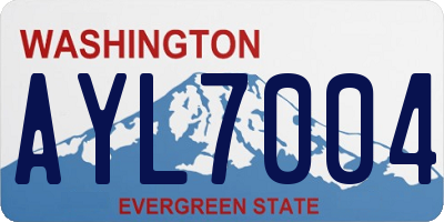 WA license plate AYL7004