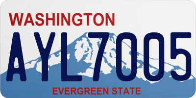 WA license plate AYL7005