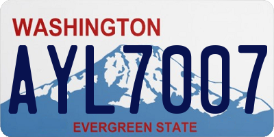 WA license plate AYL7007