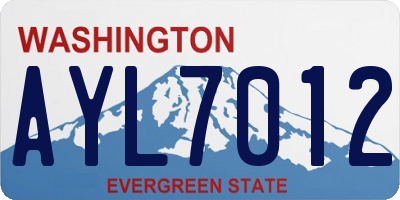 WA license plate AYL7012
