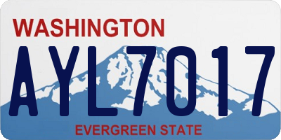 WA license plate AYL7017