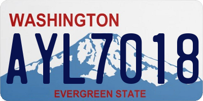 WA license plate AYL7018