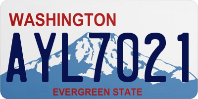 WA license plate AYL7021