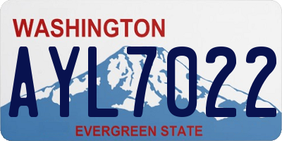 WA license plate AYL7022