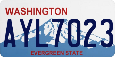 WA license plate AYL7023