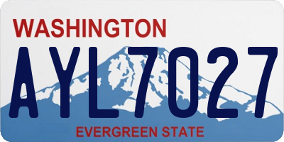 WA license plate AYL7027