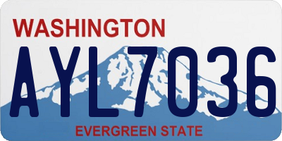 WA license plate AYL7036