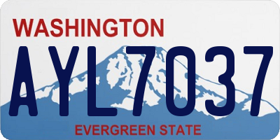 WA license plate AYL7037
