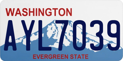 WA license plate AYL7039
