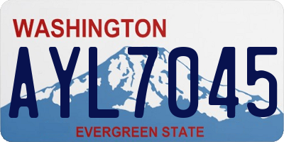 WA license plate AYL7045