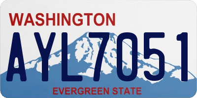 WA license plate AYL7051