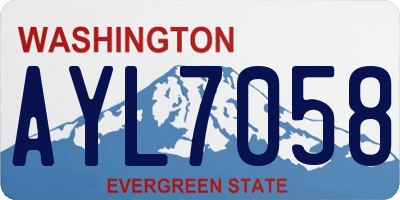 WA license plate AYL7058