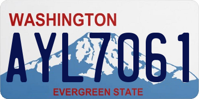 WA license plate AYL7061