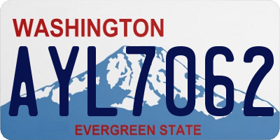 WA license plate AYL7062