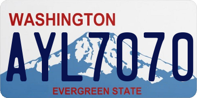 WA license plate AYL7070