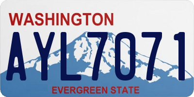 WA license plate AYL7071
