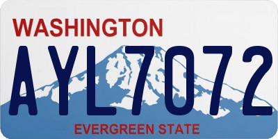 WA license plate AYL7072