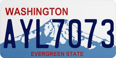 WA license plate AYL7073