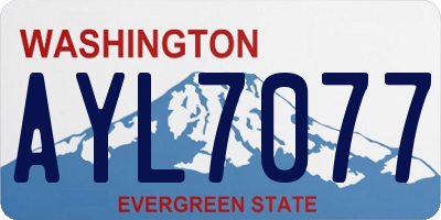 WA license plate AYL7077