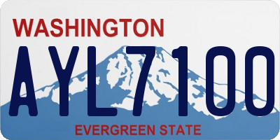 WA license plate AYL7100
