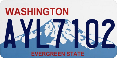 WA license plate AYL7102