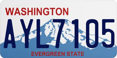 WA license plate AYL7105