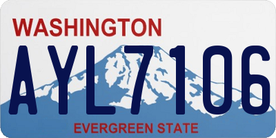WA license plate AYL7106