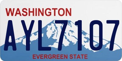 WA license plate AYL7107