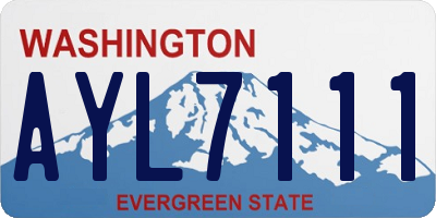 WA license plate AYL7111