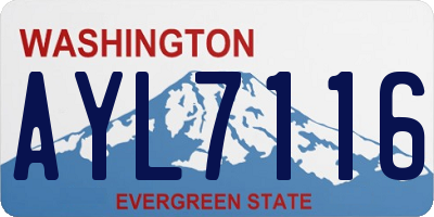 WA license plate AYL7116