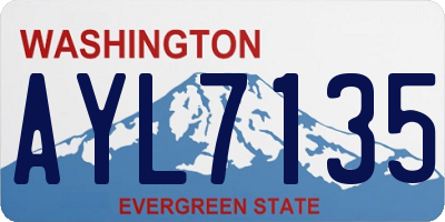 WA license plate AYL7135
