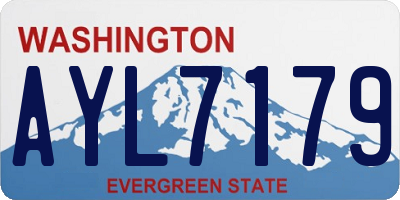 WA license plate AYL7179