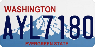 WA license plate AYL7180