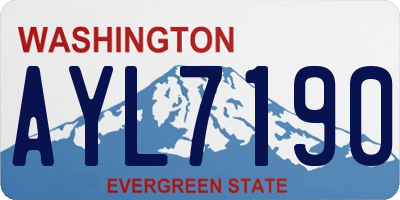 WA license plate AYL7190