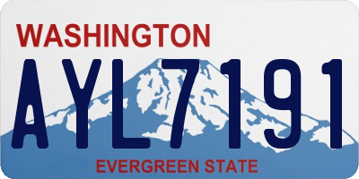 WA license plate AYL7191